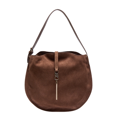 真美诗秋季新款牛皮通勤复古大容量时尚托特包包女13051CX5