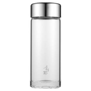 启明缘玻璃杯单层 手工商用透明水杯私人定制刻字礼盒 耐高温茶杯