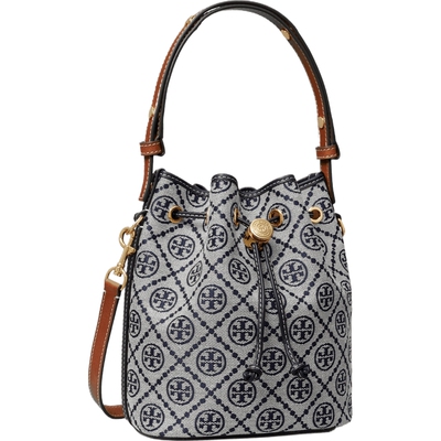 【12期免息】TORY BURCH 汤丽柏琦 T MONOGRAM 斜挎水桶包 166414