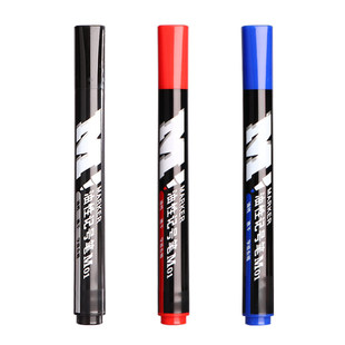 晨光记号笔黑色油性快递物流大头笔不易掉色防水速干防油墨水粗头大号工地工业用签到笔蓝红色木工专用