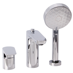 科勒缸边龙头KOHLER利奥三孔浴缸龙头花洒K-72330带花洒抛光镀铬