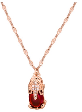 红色貔貅招财转运锁骨链