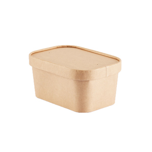 春游野餐盒一次性牛皮纸餐盒长方形饭盒外卖轻食寿司沙拉盒便当盒