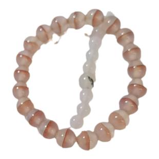 一线天·新疆纯天然玛瑙手串天珠药师冰透粉紫新中式旗袍新中式