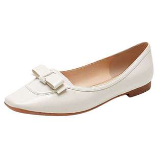 莱尔斯丹春夏新款优雅蝴蝶结方头浅口粗跟通勤女单鞋32806/01215