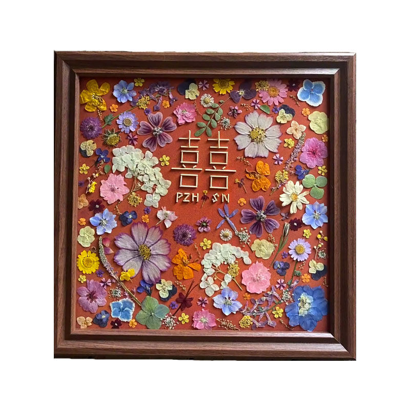 手工diy礼物永生花压花干花相框