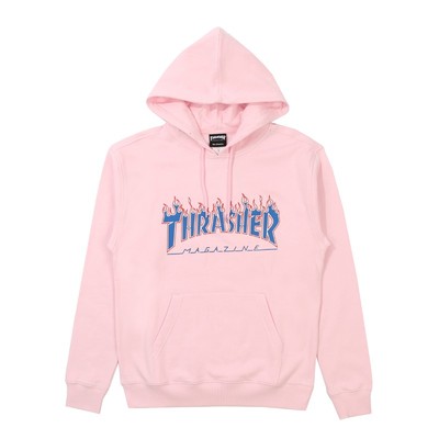 THRASHER印花吨秀蓝火焰帽衫