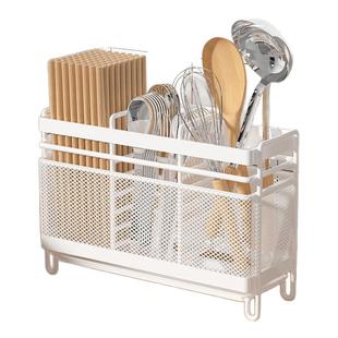 筷子收纳盒台面筷子筒壁挂式架托厨房家用高档新款不锈钢勺子筷笼