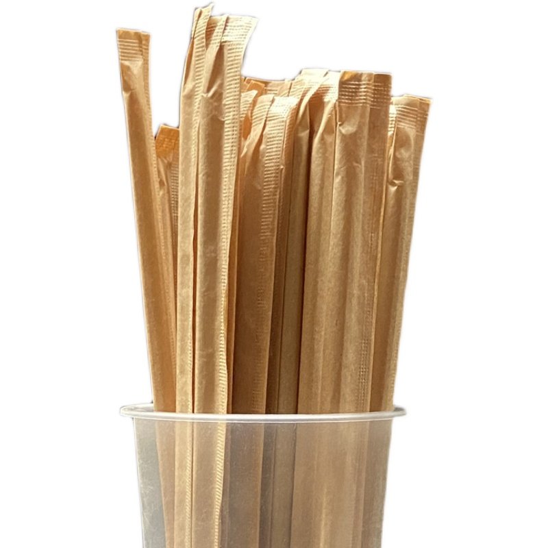 牛皮纸包一次性珍珠奶茶粗吸管纸质包装细吸管独立包装透明大吸管