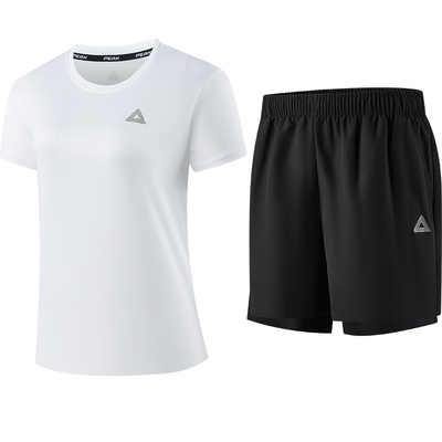 匹克大众跑系列丨运动套装2025夏季新品宽松透气跑步服短套装女