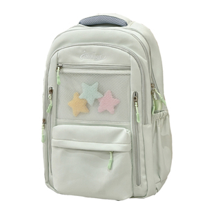 ins简约百搭上课双肩包女 高中生初中学生书包大容量轻便减负背包