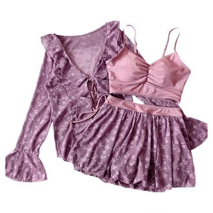 分体泳衣女三件套遮肉保守裤裙微胖女孩高级感2026年新泡温泉泳装