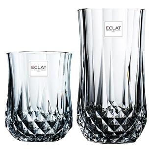 法国CDA原装进口水晶水杯果汁饮料杯啤酒烈酒杯子xo威士忌洋酒杯