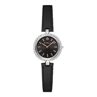 【节日礼物】FURLA芙拉LOGO LINKS系列皮质小巧圆盘石英手表女