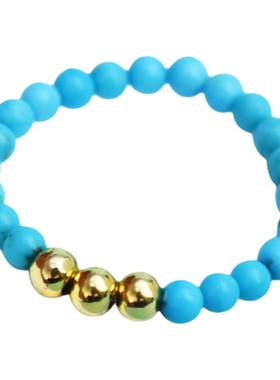 18K金新中式天然绿松石diy