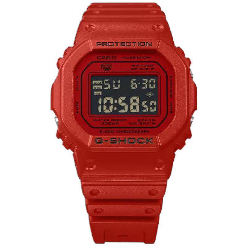 卡西欧手表G-SHOCK正品lconicRed八角方块手表礼盒DW-5600RRB