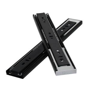 加厚抽屉轨道三节轨不锈钢阻尼缓冲橱柜滑轨滑道静音滚珠反弹导轨