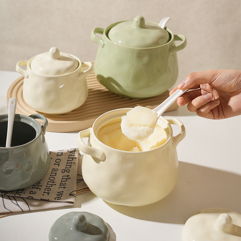 舍里陶瓷猪油罐坛子大容量家用耐高温辣椒油罐厨房盐罐调味料罐子