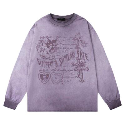 爱心小猫秋冬打底衫T恤宽松情侣