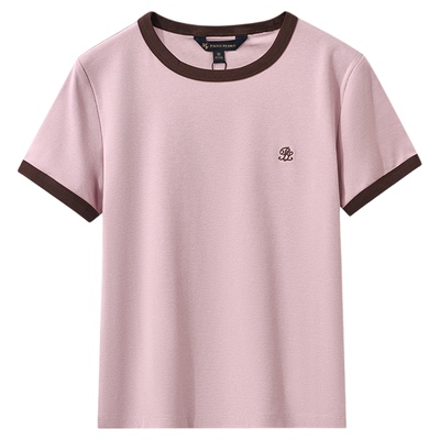 保罗彼得夏季新女短袖T恤衫圆领纯色上衣休闲专柜同款NTEB43641