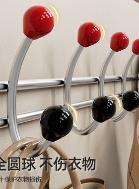 免打孔金属双排墙上挂衣钩电镀铁线创意墙壁挂钩粘钩卧室门后挂钩