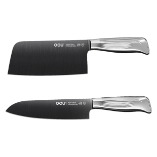 OOU抗菌银钛飞鸟系列厨房刀具家用不锈钢菜刀切片刀切肉厨师钛刀