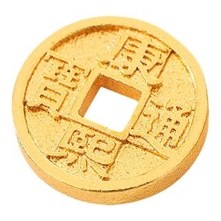 古法沙金五帝钱铜钱款隔珠手绳diy手工编绳项链手链配饰材料配件