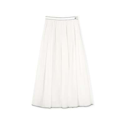 早秋穿搭桑蚕丝松紧腰半身裙女