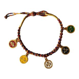 五台藏式手绳五路财神本命年绳 女手工编织绳五台手链