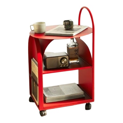 CLSC边几小推车置物架可移动铁艺创意家具装饰置物沙发边桌多巴胺