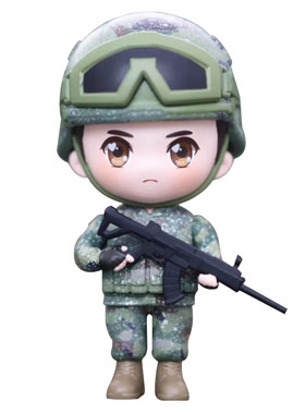 曾小萌的兵小萌迷彩手办军人公仔