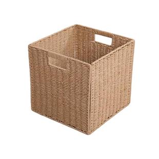 创意纸藤编客厅茶几边角置物筐红酒筐文艺整理筐格子柜收纳篮大号