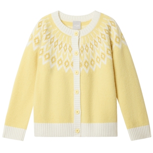 【100%山羊绒】鄂尔多斯童装25秋冬新品圆领虚提儿童针织开衫