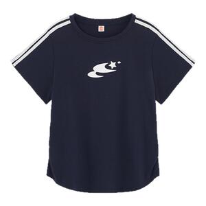 YUZI鱼子复古三条杠运动套装大码女装夏微胖mm显瘦遮肉短袖半身裙
