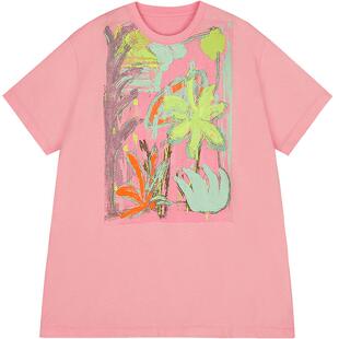 江南布衣童装短袖连衣裙可爱中袖圆领图案印花夏女童jnbybyjnby