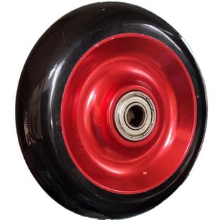 高档铝芯极限速滑鞋电动滑板车推车轮椅弹力PU静音轮子4寸进口100