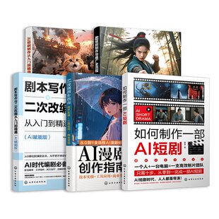 【央视网】AI短剧系列丛书 5册套装 AI短剧制作从入门到精通 漫剧创作指南 如何制作 剧本写作与二次改编 AI短剧制作与推广 HG