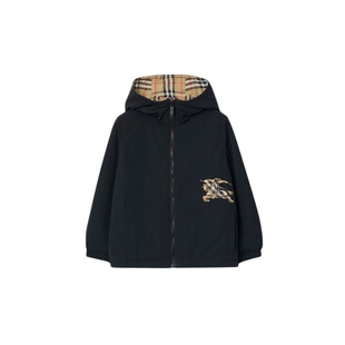【24期免息】BURBERRY男童 双面两穿格纹连帽外套 81172621