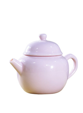 玉泥通体粉色小壶羊脂玉瓷茶壶