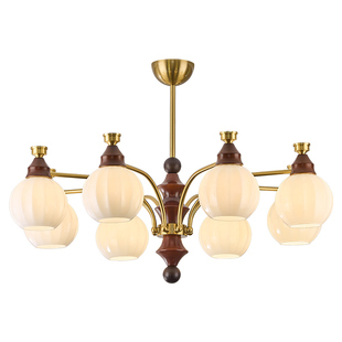 意菲意「竹节」客厅吊灯法式卧室灯大厅主灯美式餐厅灯中古风灯具