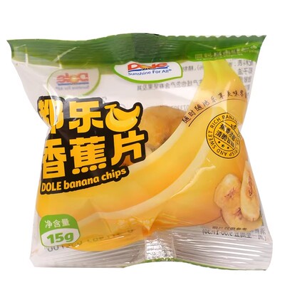 dole都乐香蕉片果干水果香蕉脆片休闲零食小吃15g*9袋（散装）