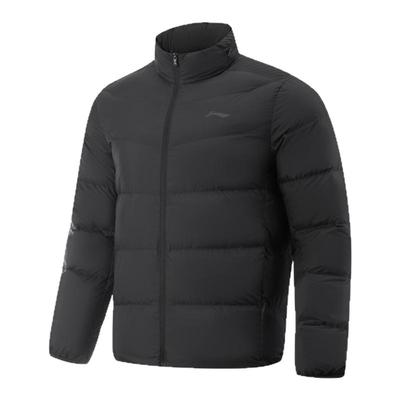 李宁男子保暖防泼水鸭绒短羽绒服