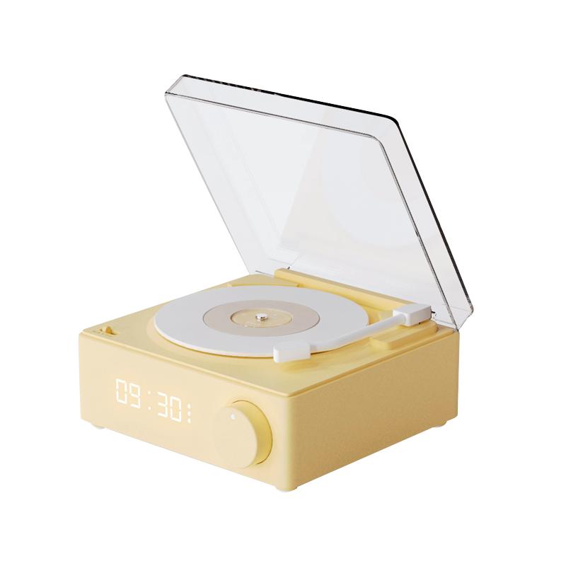 复古黑胶闹钟无线蓝牙音箱小型音响迷你重低音炮cd唱片机生日礼物