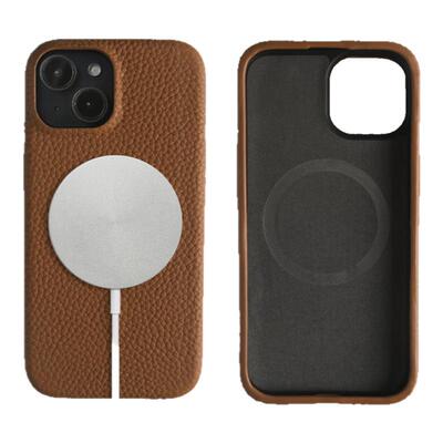 荔枝纹真皮苹果17Promax手机壳新