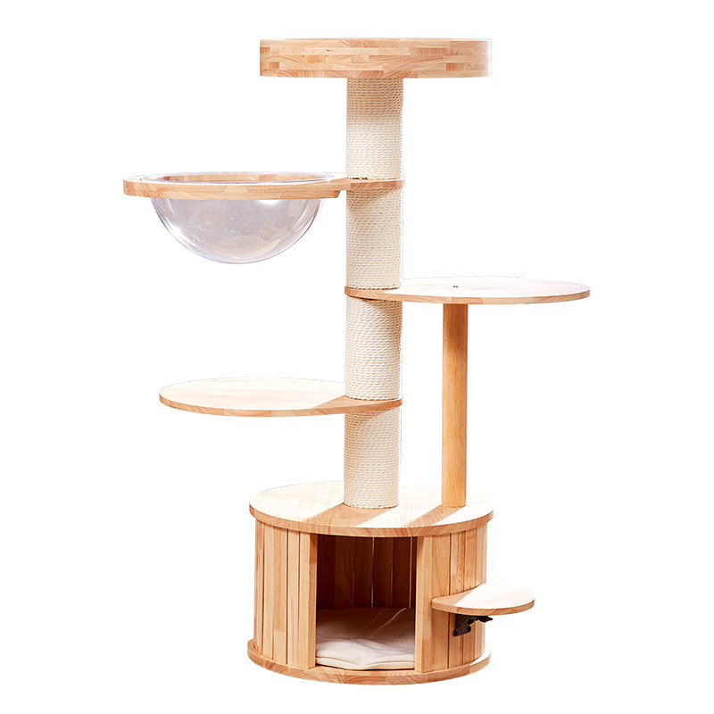 全猫适用实木猫爬架亚宠展新品