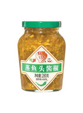 坛坛乡蒸鱼头酱椒280g瓶装开味泡椒拌饭辣椒酱青剁椒湖南特产拌面