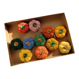 [成品包邮]手工钩针毛线编织南瓜玩偶万圣节摆挂件包包挂件