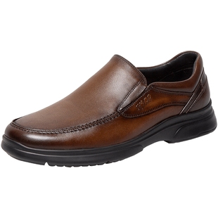 SKAP圣伽步真皮软底一脚蹬男宽脚商务休闲皮鞋春秋新款A2E02AA4