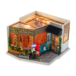 猫的天空之城diy手工小屋路过一家书店建筑模型立体迷你拼搭玩具
