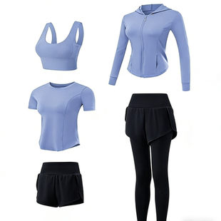 瑜伽服套装女夏季薄款运动服高级感短袖跑步训练服防晒健身套装女